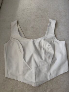 Aqua Cream Square-Neck Cropped Tank